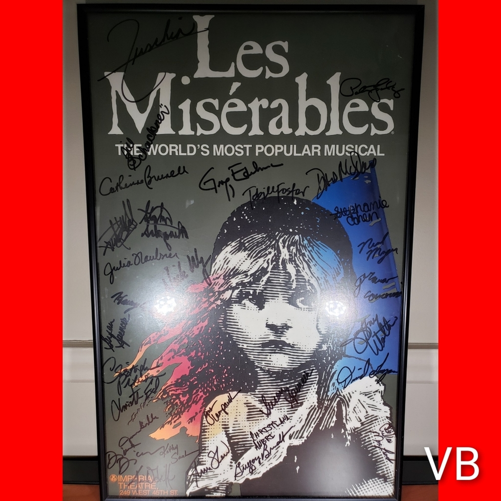 Les Miserables Autographed & Signed by Cast & Prof